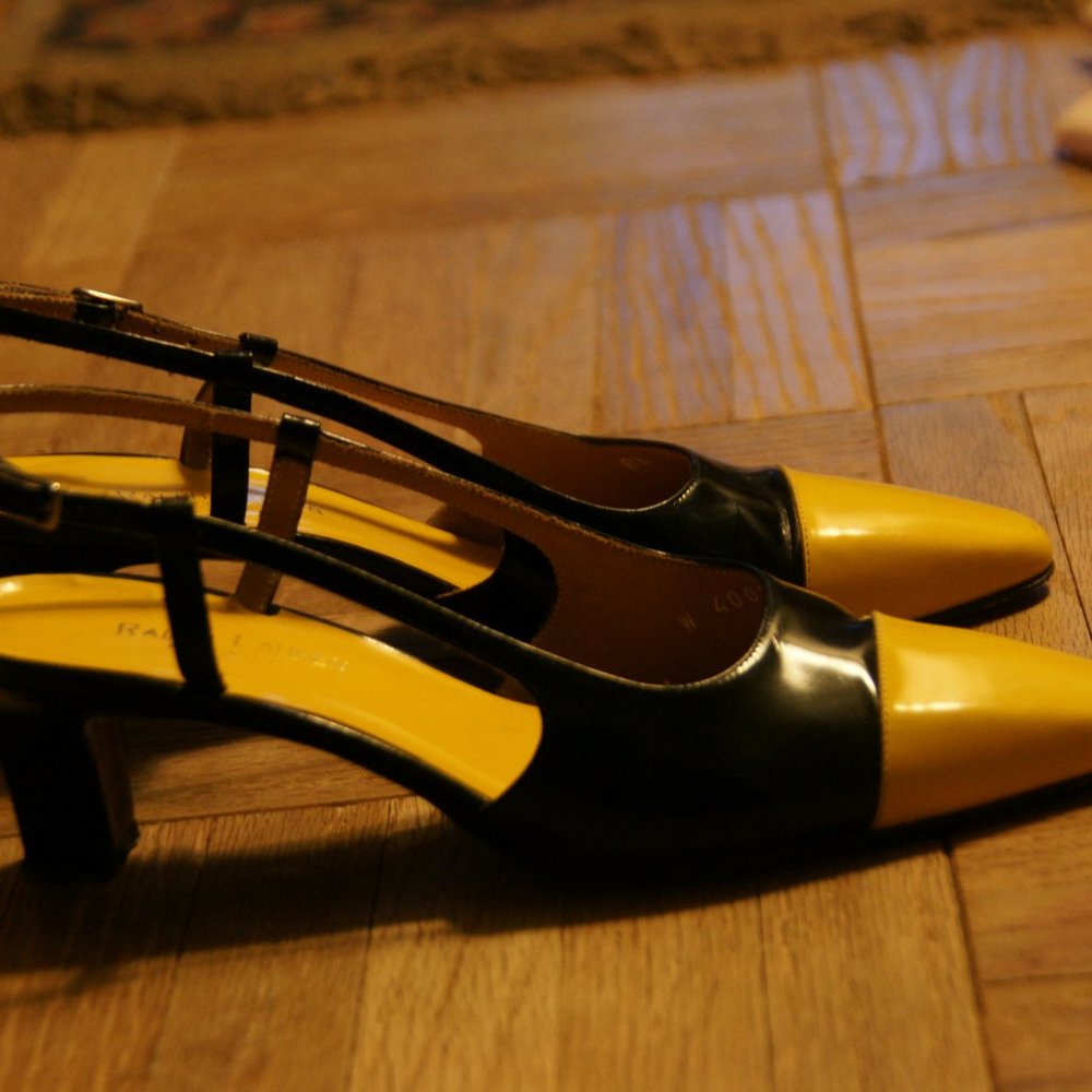 Ralph Lauren Vintage Slingback Buckled Kitten Heel